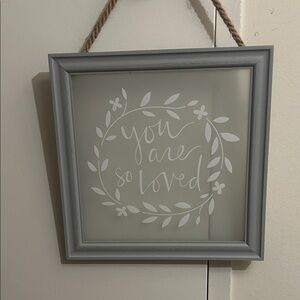 Gray Framed Wall Art with Inspirational Quote